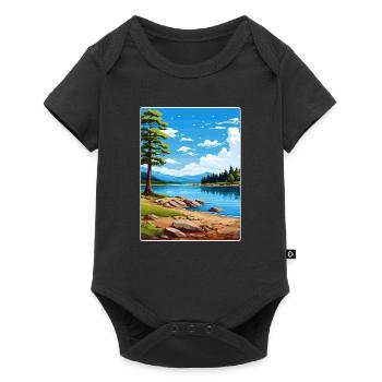 Big Bear Lake California Travel Poster Souvenir - Baby Premium short-sleeve bodysuit - black - Front