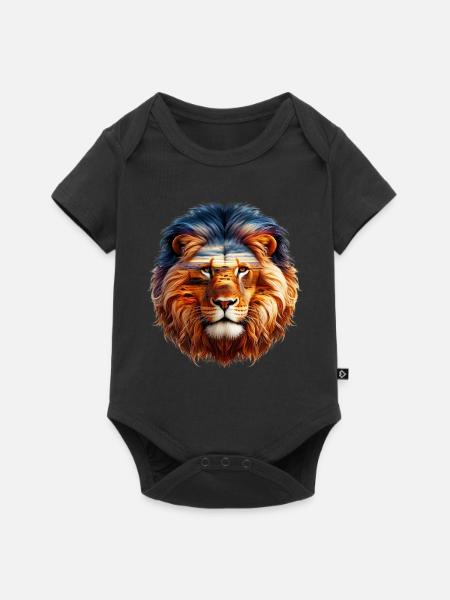 Löwe - Baby Premium Kurzarmbody - Schwarz
