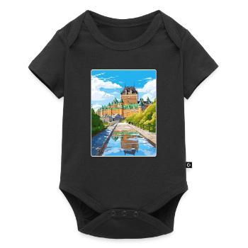 Québec Canada Affiche de voyage Peinture Souvenir WP - Body à manches courtes Premium Bébé - noir - Devant