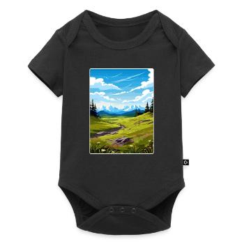 Denali Nationalpark Alaska Reise Poster Souvenir - Baby Premium Kurzarmbody - Schwarz - Vorne
