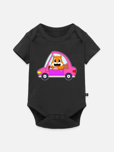 Hamster Auto - Baby Premium Kurzarmbody - Schwarz