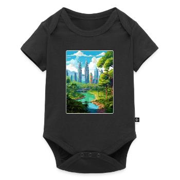 Kuala Lumpur Malaysia Reiseposter Souvenir WPA - Baby Premium Kurzarmbody - Schwarz - Vorne