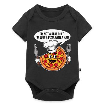 Pizza Chef Humour T-Shirt - Body à manches courtes Premium Bébé - noir - Devant