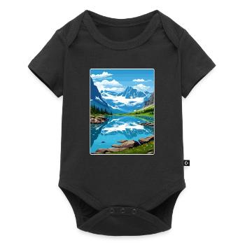 Gletscher-Nationalpark Reiseposter Souvenir WPA - Baby Premium Kurzarmbody - Schwarz - Vorne