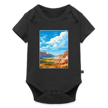 Parc national des Badlands Affiche de voyage souvenir WPA - Body à manches courtes Premium Bébé - noir - Devant