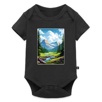 Gletscher-Nationalpark Reiseposter Souvenir WPA - Baby Premium Kurzarmbody - Schwarz - Vorne