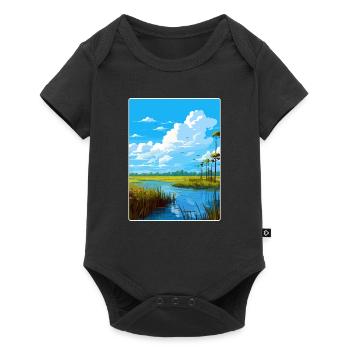 Affiche de voyage souvenir du parc national des Everglades - Body à manches courtes Premium Bébé - noir - Devant