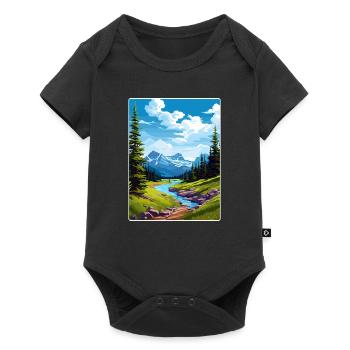 Gletscher-Nationalpark Reiseposter Souvenir WPA - Baby Premium Kurzarmbody - Schwarz - Vorne