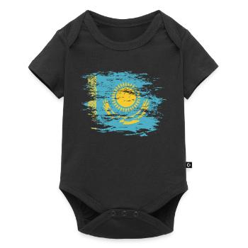 Kazakhstan flag used - Baby Premium short-sleeve bodysuit - black - Front