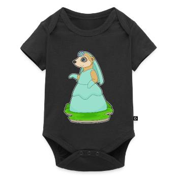 Erdmännchen Braut Schleier Hochzeit - Baby Premium Kurzarmbody - Schwarz - Vorne