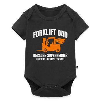 Forklift Dad Heavy Equipment Driver Funny - Baby Premium short-sleeve bodysuit - black - Front
