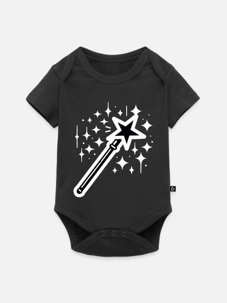 Zauberstab Magie - Baby Premium Kurzarmbody - Schwarz