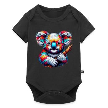 Koala - Baby Premium Kurzarmbody - Schwarz - Vorne
