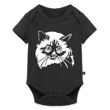Birma Katze "Black Edition" - Baby Premium Kurzarmbody - Schwarz - Vorne