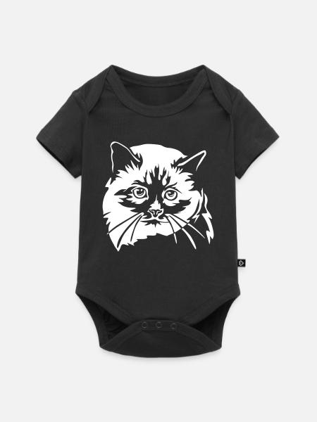Birma Katze "Black Edition" - Baby Premium Kurzarmbody - Schwarz