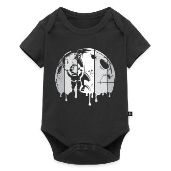 lune astronaute fusée spatiale graffiti logo rétro - Body à manches courtes Premium Bébé - noir - Devant