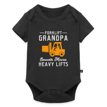 Forklift Grandpa Heavy Equipment Driver Funny - Baby Premium short-sleeve bodysuit - black - Front
