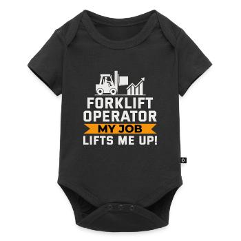 Forklift Operator Heavy Equipment Driver Funny - Baby Premium short-sleeve bodysuit - black - Front