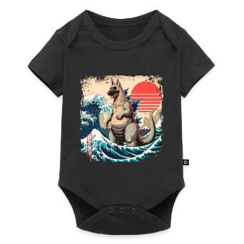 Funny Monster German Shepherd Dogzilla Anime Manga - Baby Premium short-sleeve bodysuit - black - Front