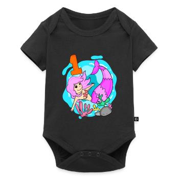Numéro 1 Numéro Un - Motif Sirène - Body à manches courtes Premium Bébé - noir - Devant