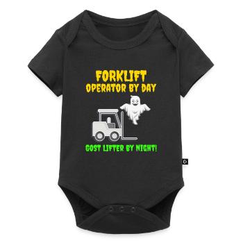 Halloween Ghost Forklift Operator Heavy Equipment - Baby Premium short-sleeve bodysuit - black - Front