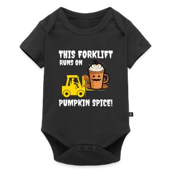 Halloween Forklift Operator Pumpkin Spice Funny - Baby Premium short-sleeve bodysuit - black - Front
