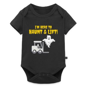Halloween Ghost Forklift Operator Heavy Equipment - Baby Premium short-sleeve bodysuit - black - Front