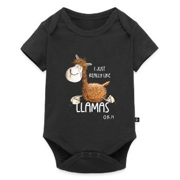 I Just Really Like Llamas - Baby Premium Kurzarmbody - Schwarz - Vorne