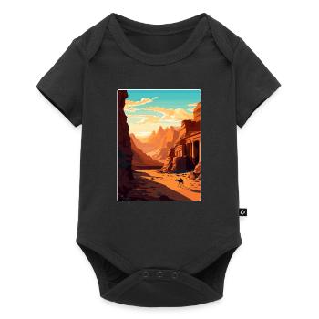 Petra Jordan Affiche de voyage Souvenir Carte Postale Peinture - Body à manches courtes Premium Bébé - noir - Devant