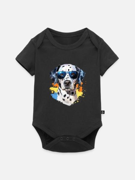 Dalmatiner mit Sonnenbrille - Baby Premium Kurzarmbody - Schwarz