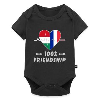 Hungary and France 100% friendship - Baby Premium short-sleeve bodysuit - black - Front