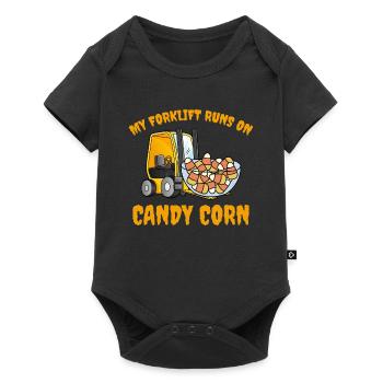 Halloween Forklift Operator Candy Corn - Baby Premium short-sleeve bodysuit - black - Front