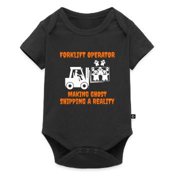 Halloween Ghost Forklift Operator Heavy Equipment - Baby Premium short-sleeve bodysuit - black - Front