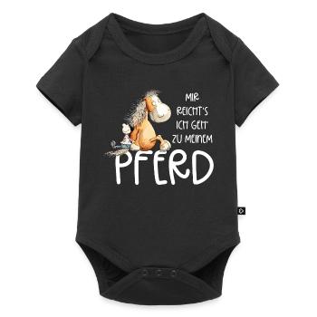 Mir Reicht's Ich Geh Zu Meinem Pferd Sprüche - Baby Premium Kurzarmbody - Schwarz - Vorne
