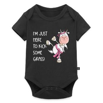 Karate Ziege Kampfsport Spruch - Baby Premium Kurzarmbody - Schwarz - Vorne