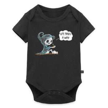 Skeleton Holding Plant Hope Rebirth Saying - Baby Premium short-sleeve bodysuit - black - Front