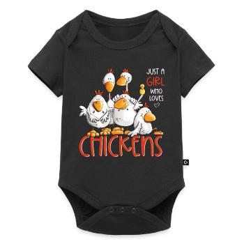 Juste une fille qui aime les poulets Fan de poulets de poulet - Body à manches courtes Premium Bébé - noir - Devant