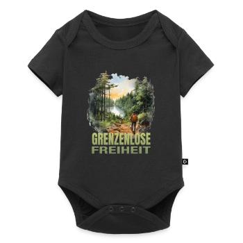 Grenzenlos wandern - Baby Premium Kurzarmbody - Schwarz - Vorne