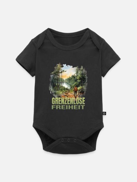 Grenzenlos wandern - Baby Premium Kurzarmbody - Schwarz