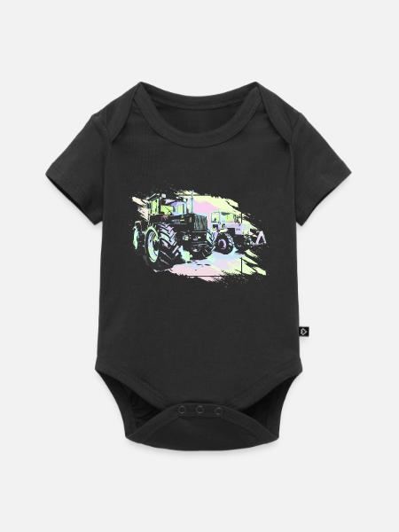 Vieux tracteurs - Body à manches courtes Premium Bébé - noir
