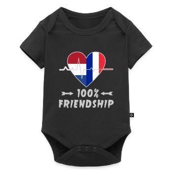 Les Pays-Bas et la France, une amitié à 100 % - Body à manches courtes Premium Bébé - noir - Devant