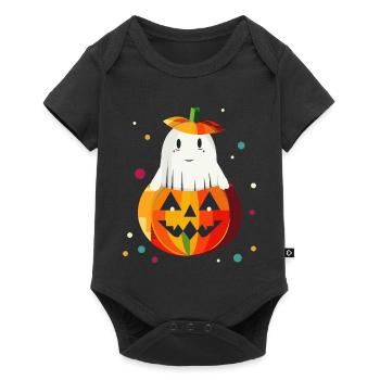 Halloween Pumpkin & Ghost for Happy Halloween - Baby Premium short-sleeve bodysuit - black - Front