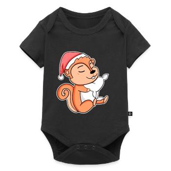 Squirrel Cute Tired Sleeping In Christmas - Baby Premium short-sleeve bodysuit - black - Front