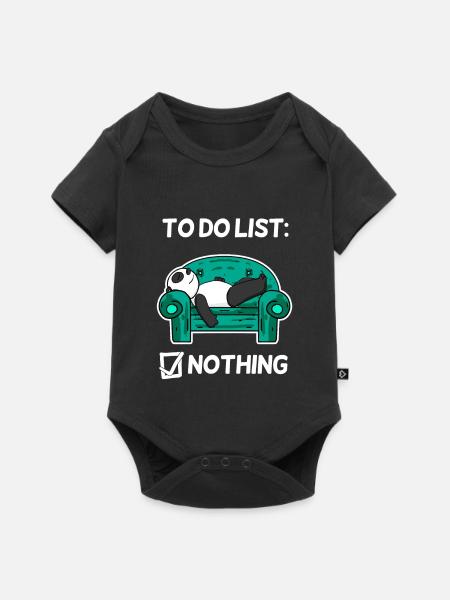 Lustiger Spruch lustige Sprüche - Panda Motiv - Baby Premium Kurzarmbody - Schwarz