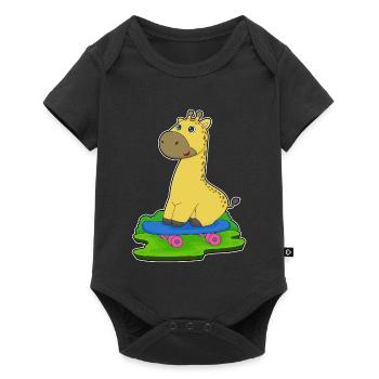 Girafe Skater Skateboard - Body à manches courtes Premium Bébé - noir - Devant
