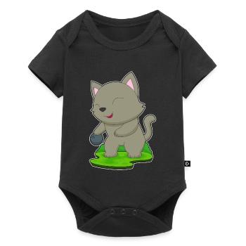 Cat Bowling Bowling Ball - Baby Premium short-sleeve bodysuit - black - Front