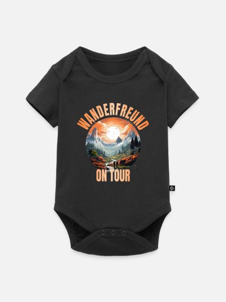 Wanderfreund on Tour - Baby Premium Kurzarmbody - Schwarz