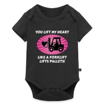 Forklift Operator Driver Valentine’s Day Funny - Baby Premium short-sleeve bodysuit - black - Front