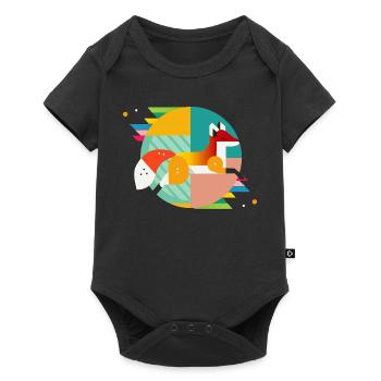 Fuchs Motiv – Modern Design & Closeness to Nature - Baby Premium short-sleeve bodysuit - black - Front