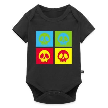 Pop art manga skull - Baby Premium short-sleeve bodysuit - black - Front